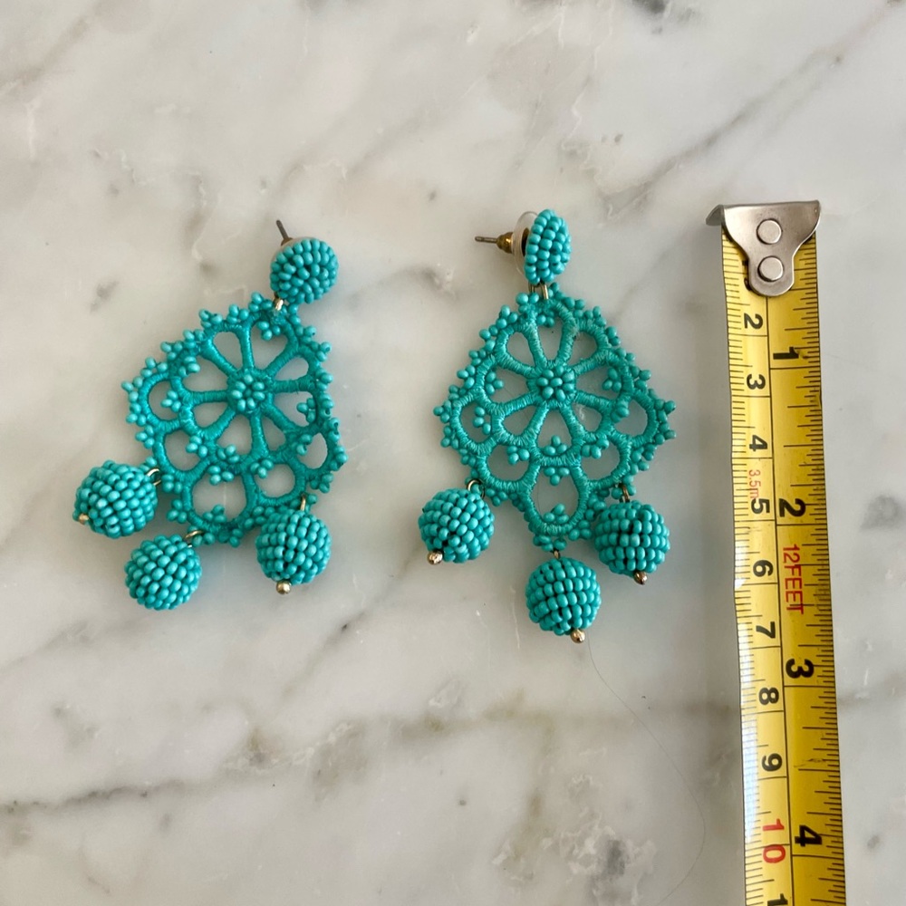 J. Crew Turquoise Statement Earrings - image 4